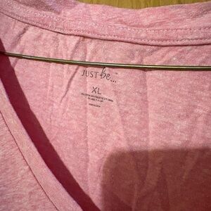 Just Be Soft Pink V-Neck Tee XL